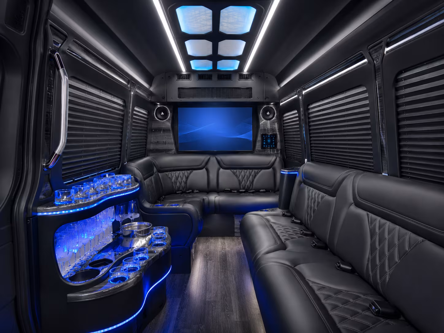 inglewood 25 passenger party bus interior